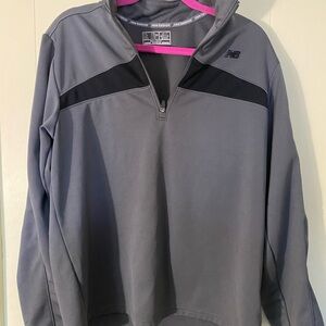 New Balance Gray and Black Quarter-Zip Pullover